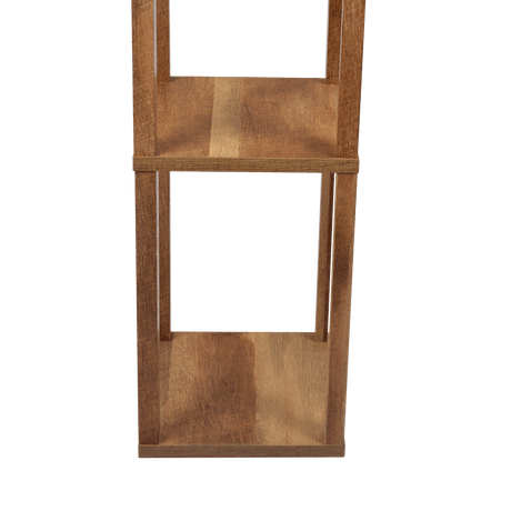 Pinnacle Shelf Floor Lamp For Bedroom/Living Room, Natural Wood with Long Shade by Ashcroft Imports at Eve Furniture