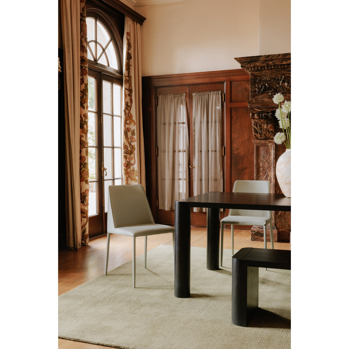 Post Black Small Dining Bench by Moe's Home at Eve Furniture