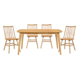 Pratter Natural Oak Dining Set by Homelegance at Eve Furniture