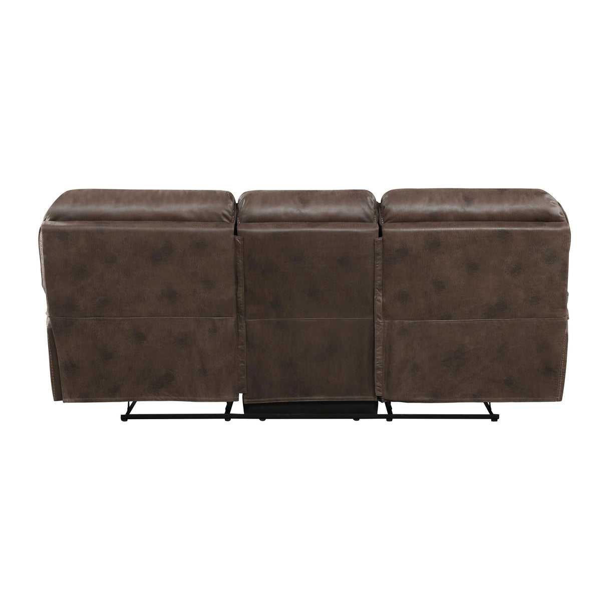 Proctor Brown Microfiber Double Reclining Sofa by Homelegance at Eve Furniture