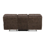 Proctor Brown Microfiber Double Reclining Sofa by Homelegance at Eve Furniture