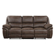 Proctor Brown Microfiber Double Reclining Sofa by Homelegance at Eve Furniture