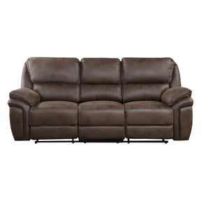 Proctor Brown Microfiber Double Reclining Sofa by Homelegance at Eve Furniture