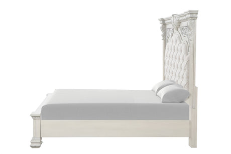 Promenade Wire Brushed White King Bed by Furniture of America at Eve Furniture