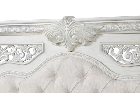 Promenade Wire Brushed White King Bed by Furniture of America at Eve Furniture