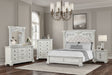 Promenade Wire Brushed White King Bed by Furniture of America at Eve Furniture