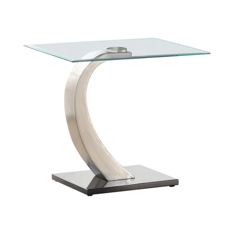 Pruitt Clear and Satin Glass Top End Table by Coaster at Eve Furniture