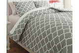 Media Gray/White 3-Piece Full Comforter Set