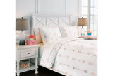 Lexann Pink/White/Gray Full Comforter Set