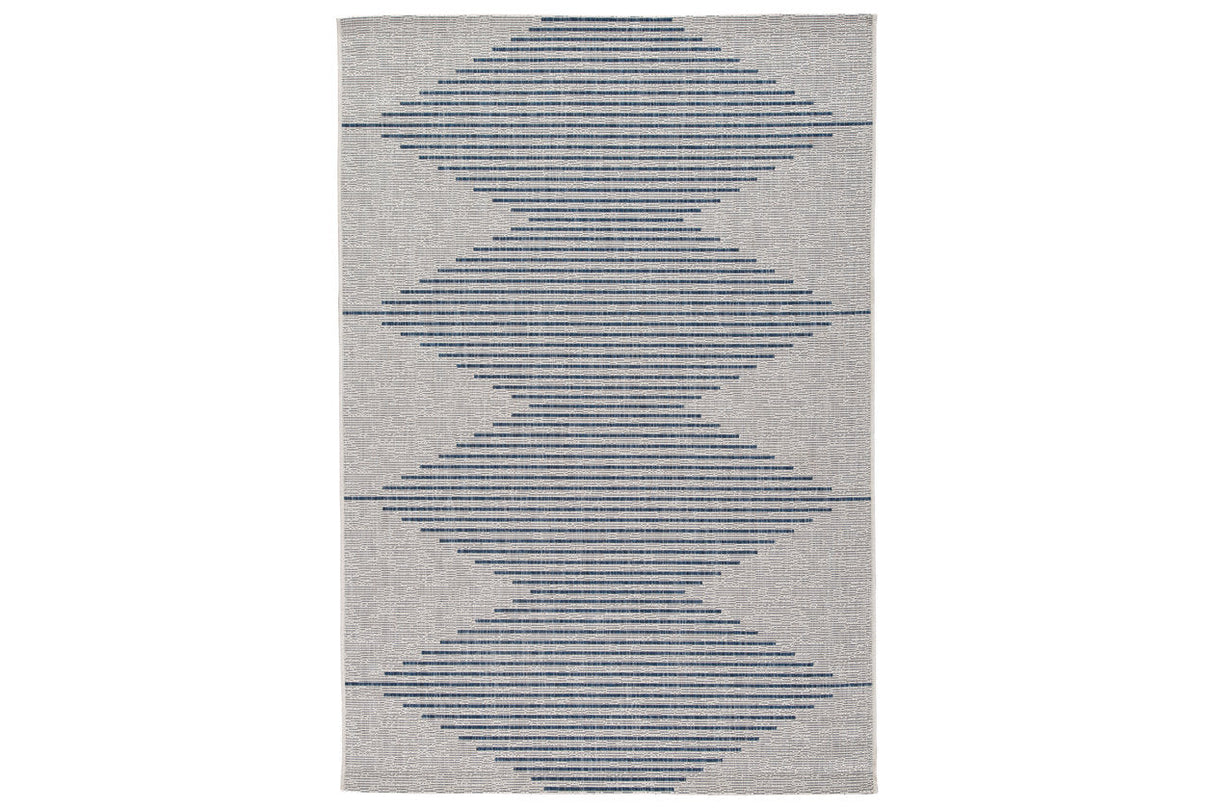 Alverno White/Blue Large Rug