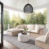 Cali Performance Fabric & Wicker Outdoor Ottoman by TOV Furniture at Eve Furniture