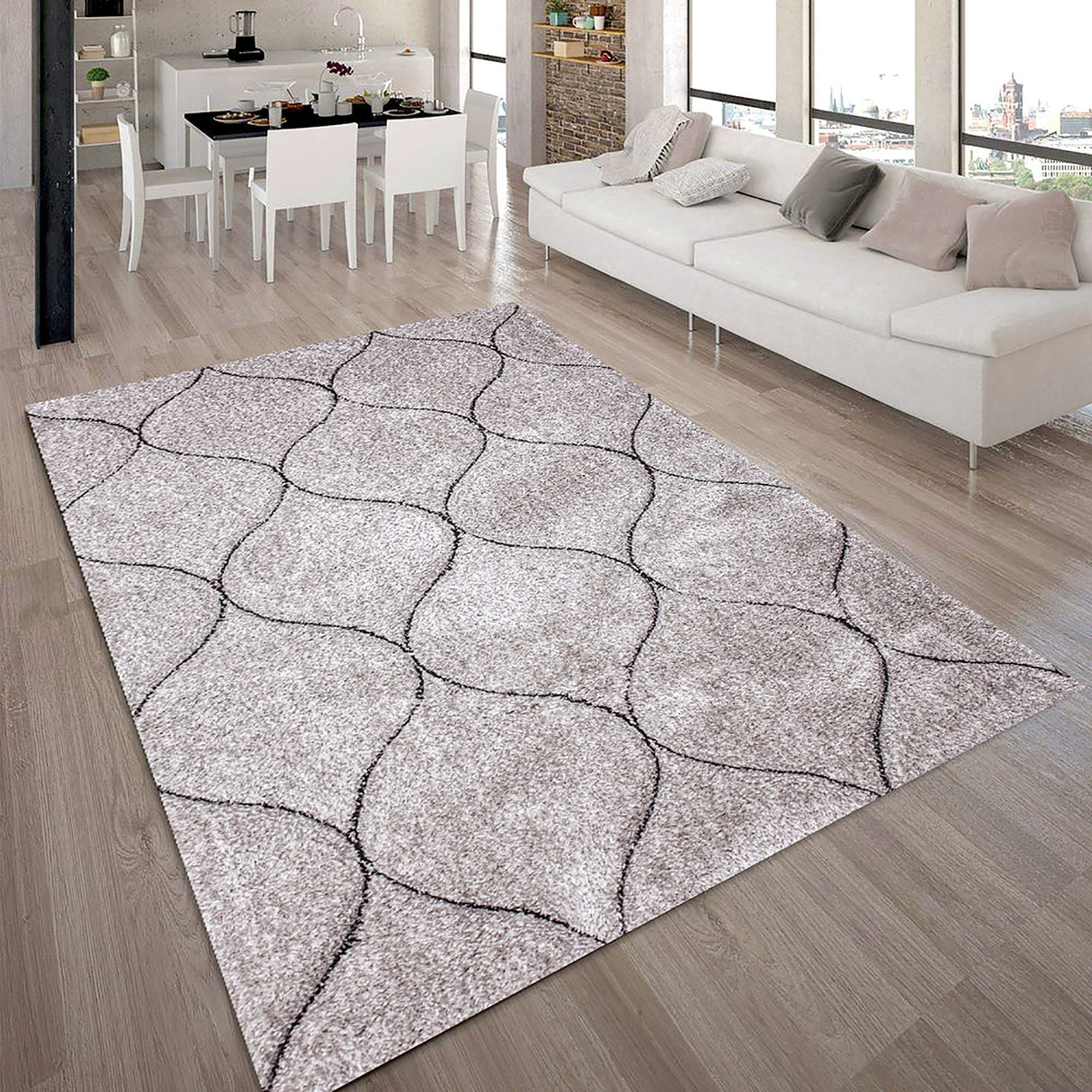 Hepsiba Ogee Beige Area Rug