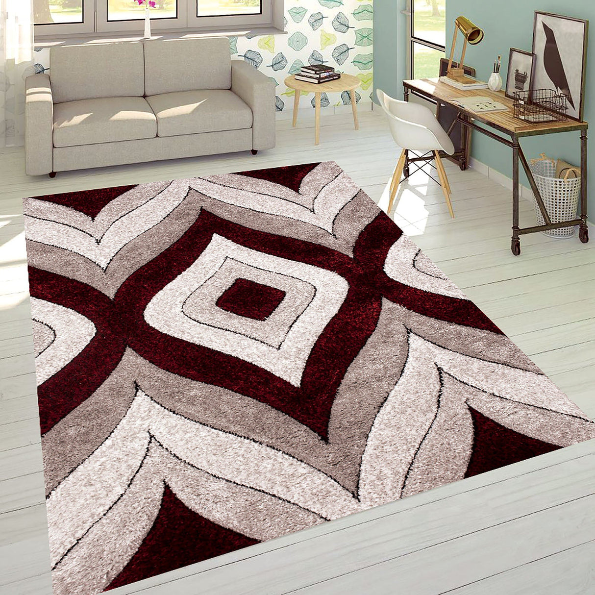 Hepsiba Drop Wine Area Rug