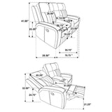 Raelynn Grey 2-Piece Upholstered Motion Reclining Sofa Set by Coaster at Eve Furniture