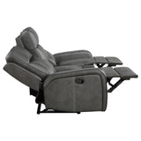 Raelynn Grey 2-Piece Upholstered Motion Reclining Sofa Set by Coaster at Eve Furniture