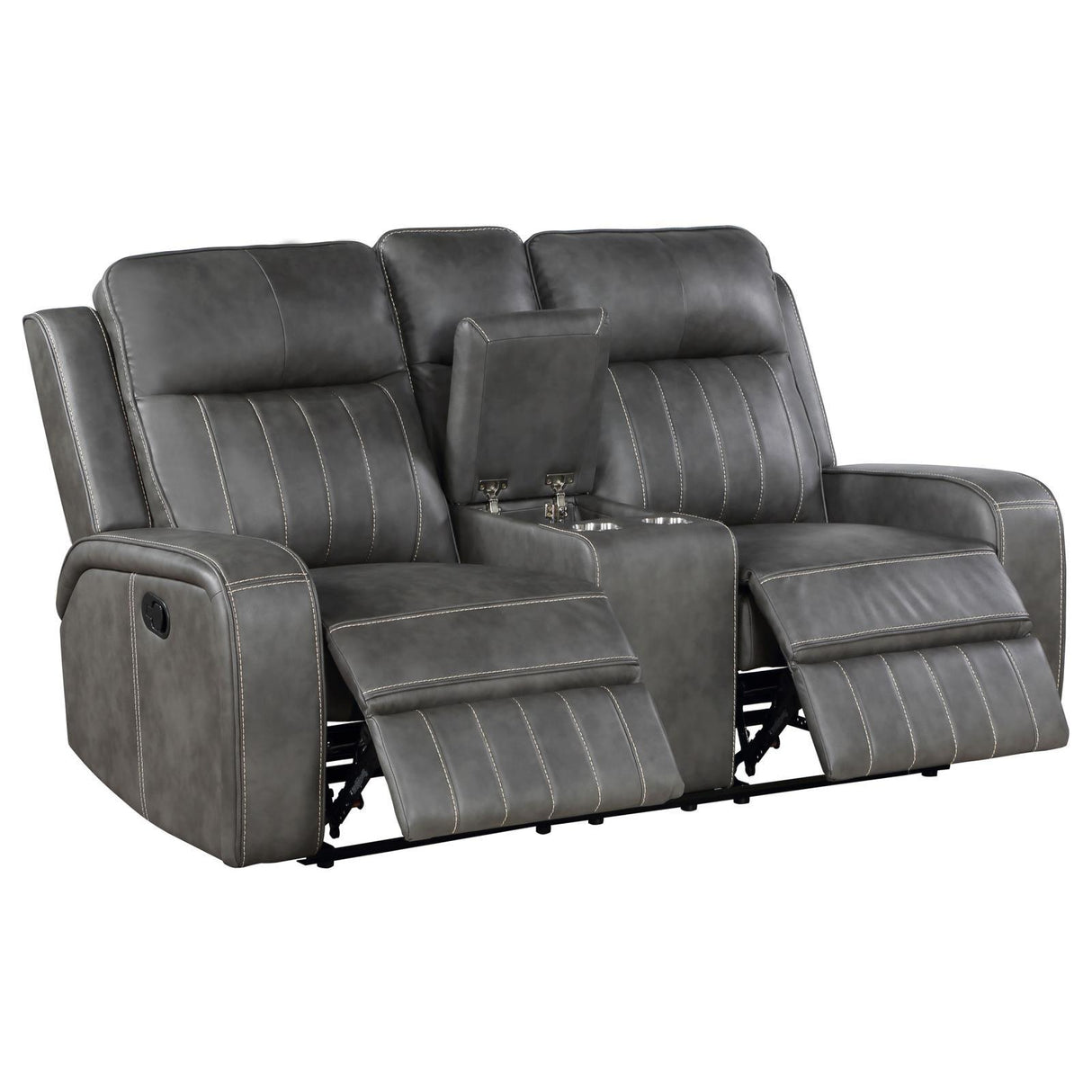 Raelynn Grey 2-Piece Upholstered Motion Reclining Sofa Set by Coaster at Eve Furniture