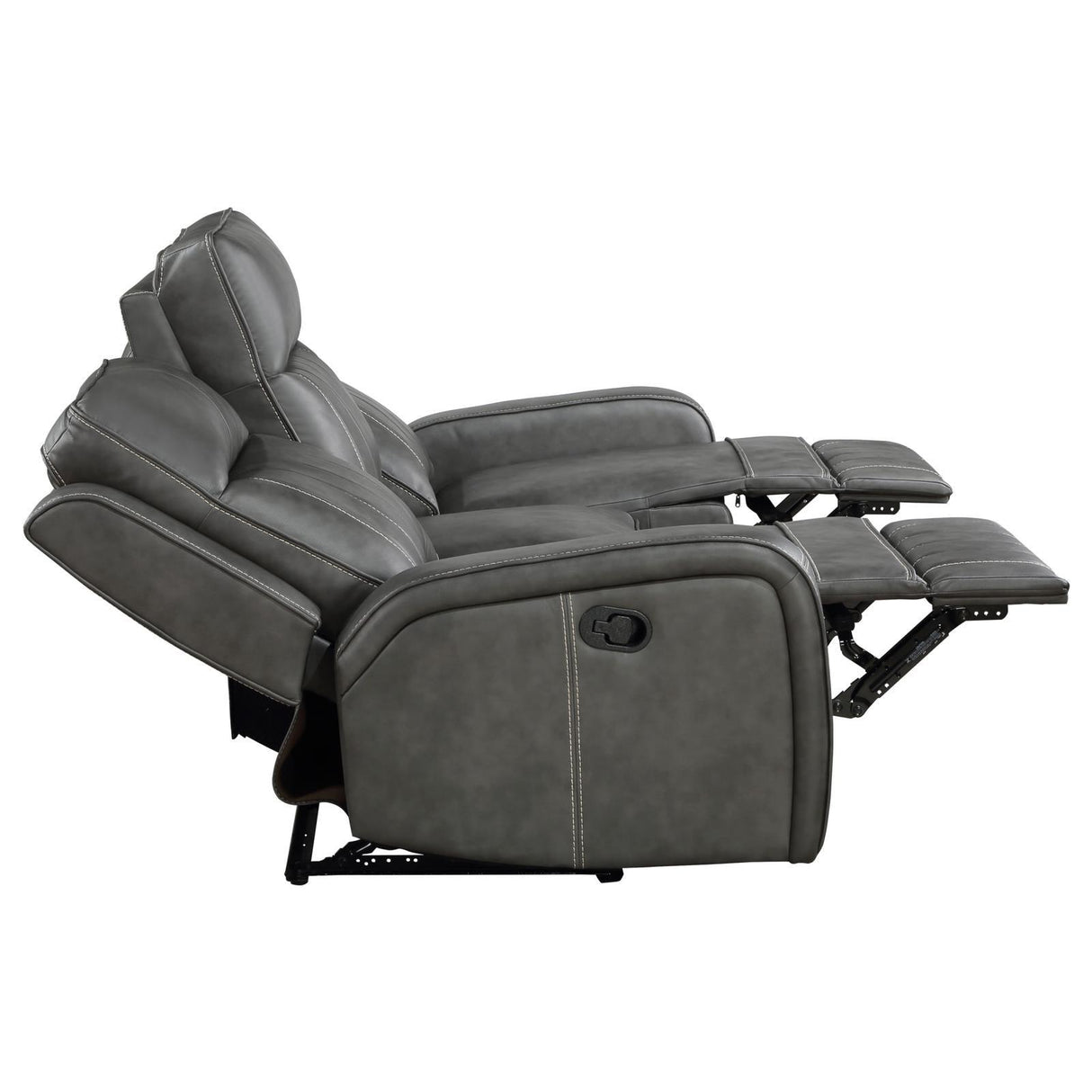 Raelynn Grey Upholstered Motion Reclining Sofa by Coaster at Eve Furniture