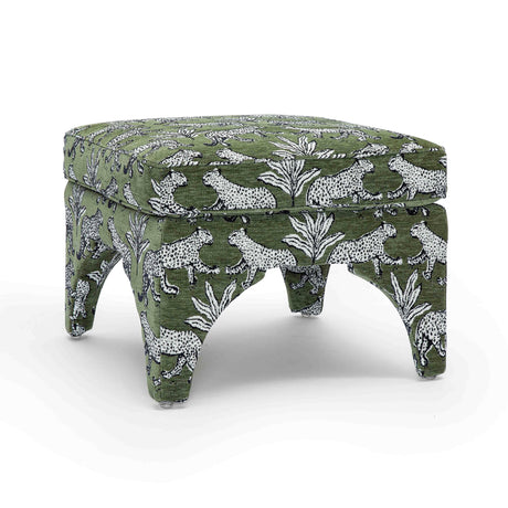 Raji Leopard Jacquard Ottoman by TOV Furniture at Eve Furniture