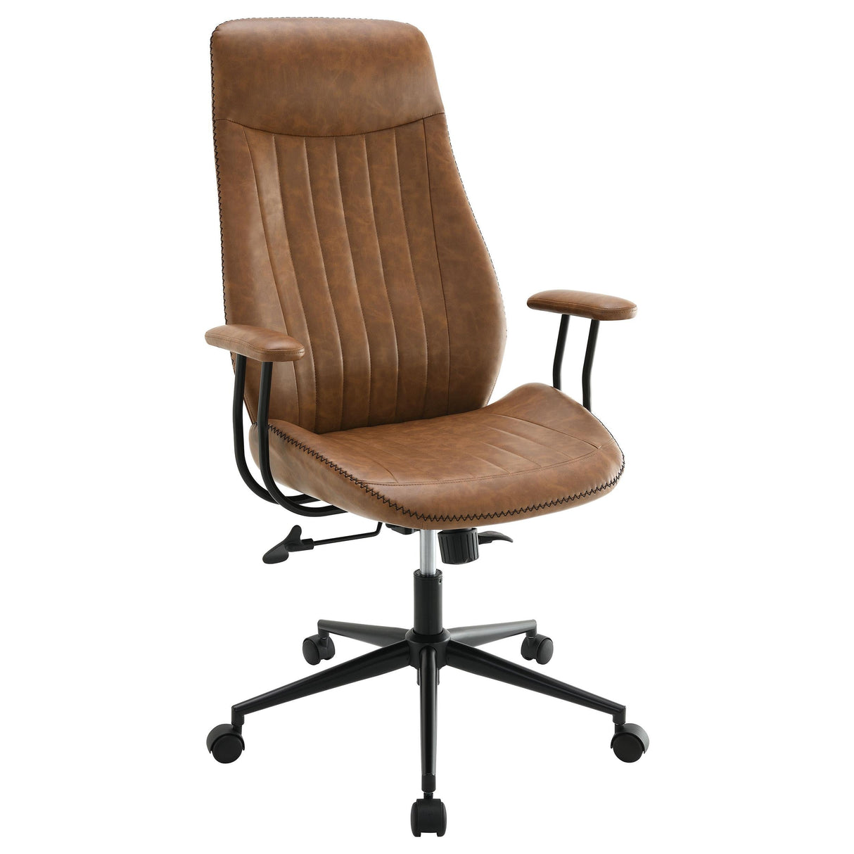 Ranger Brown Upholstered Adjustable Home Office Desk Chair by Coaster at Eve Furniture