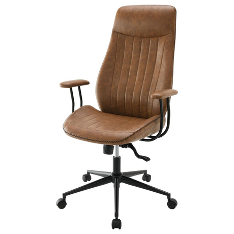 Ranger Brown Upholstered Adjustable Home Office Desk Chair by Coaster at Eve Furniture