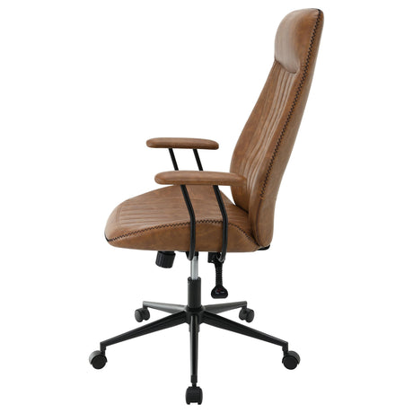 Ranger Brown Upholstered Adjustable Home Office Desk Chair by Coaster at Eve Furniture