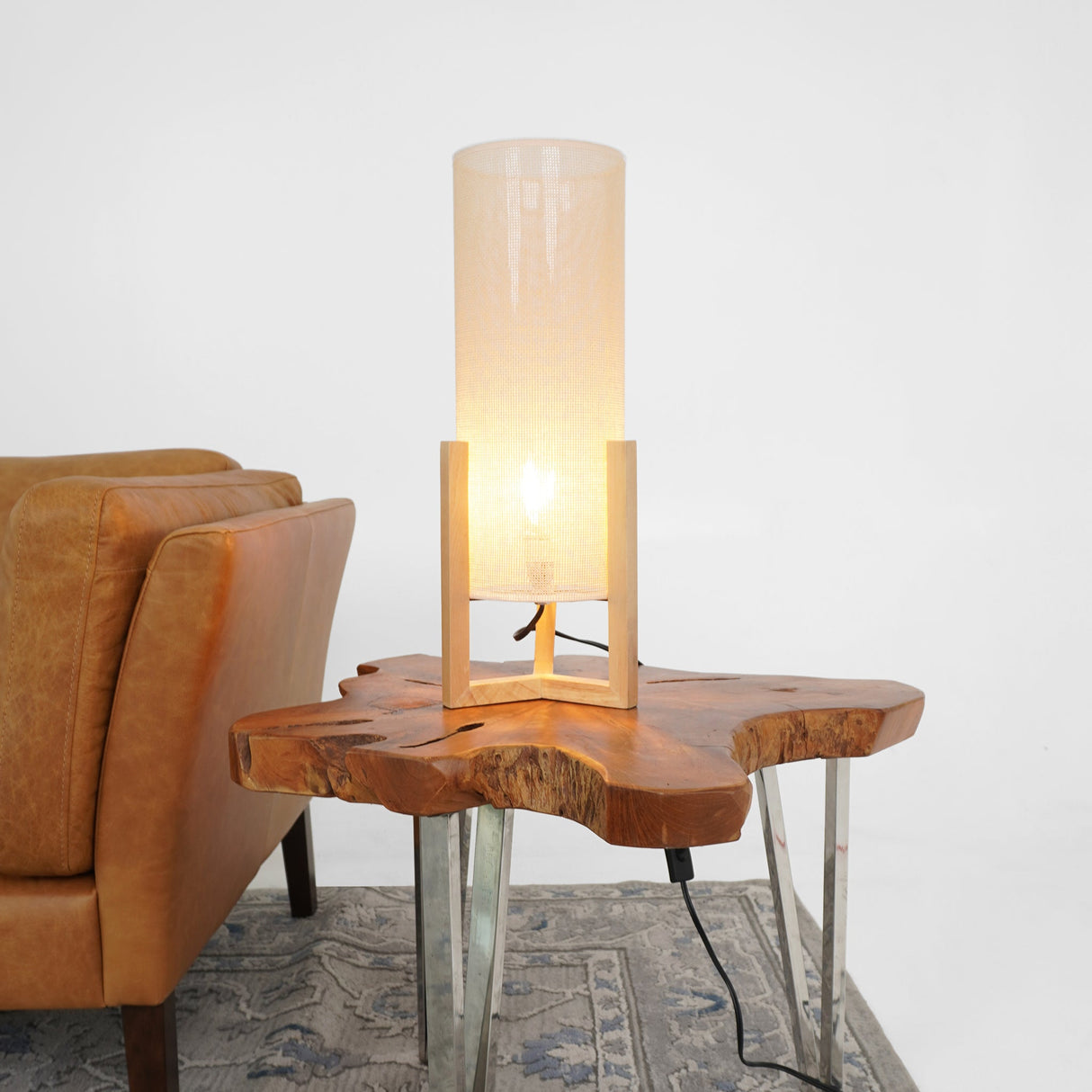 Rayna Table Lamp Oak and Natural by Ashcroft Imports at Eve Furniture