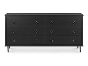Reagan Black 6 Drawer Dresser