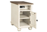 Realyn White/Brown Chairside End Table by Ashley at Eve Furniture