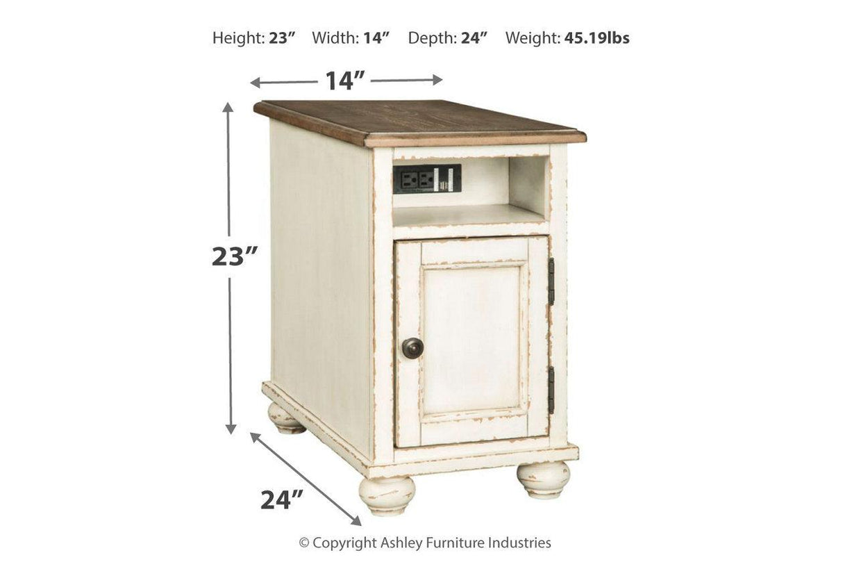 Realyn White/Brown Chairside End Table by Ashley at Eve Furniture