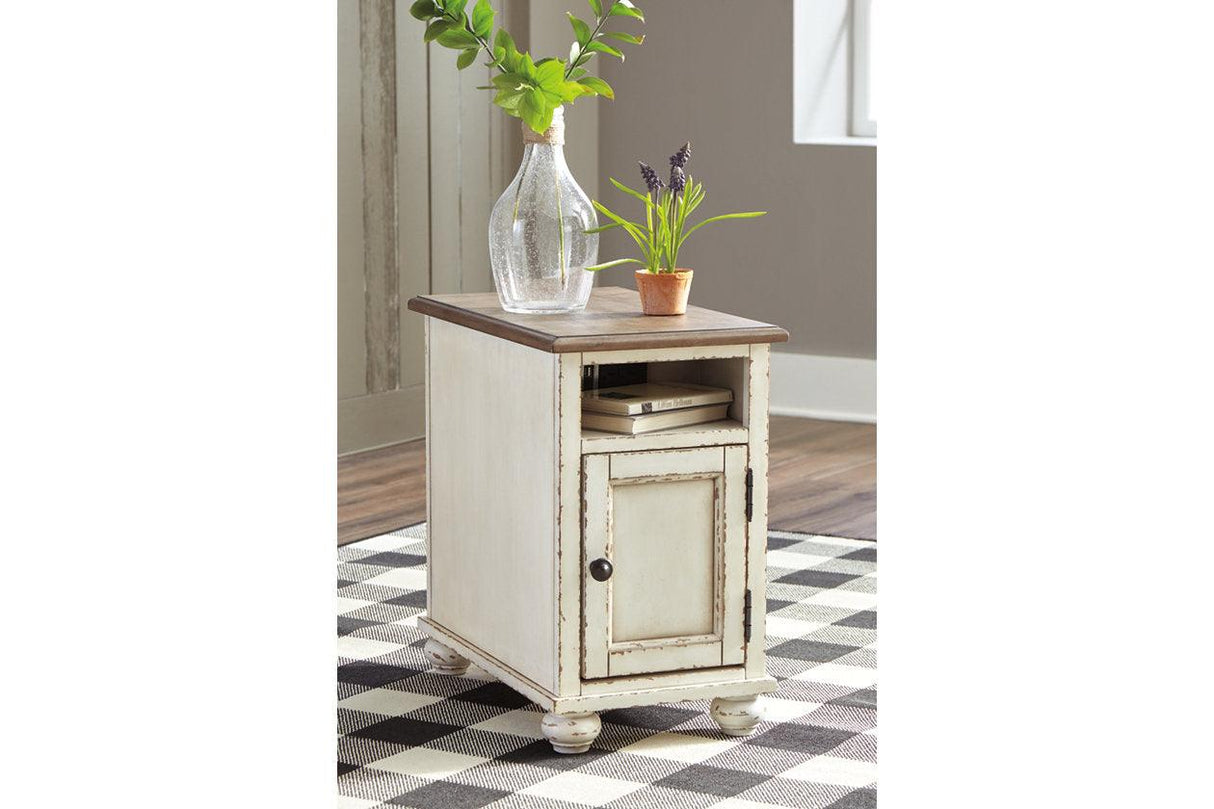 Realyn White/Brown Chairside End Table by Ashley at Eve Furniture