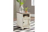 Realyn White/Brown Chairside End Table by Ashley at Eve Furniture