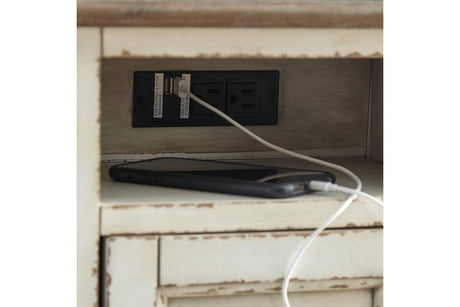 Realyn White/Brown Chairside End Table by Ashley at Eve Furniture