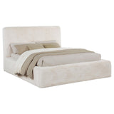 Rebecca Faux Fur Upholstered California King Bed Cream by Coaster at Eve Furniture