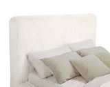 Rebecca Faux Fur Upholstered California King Bed Cream by Coaster at Eve Furniture