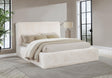 Rebecca Cream Faux Fur Upholstered Eastern King Bed by Coaster at Eve Furniture