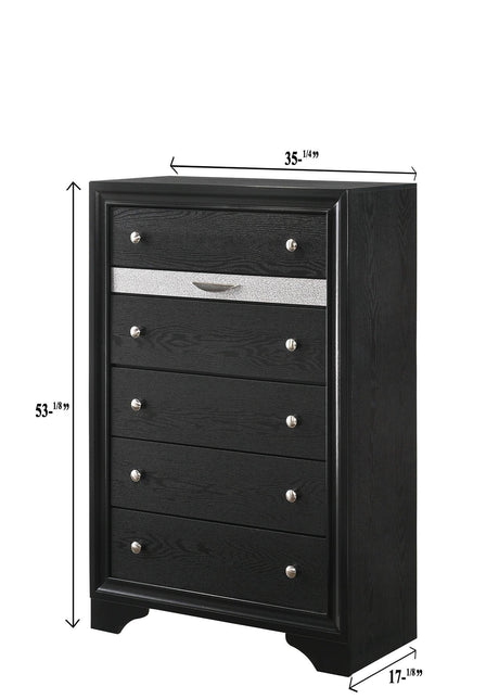 Regata Black and Silver Chest by Crown Mark at Eve Furniture