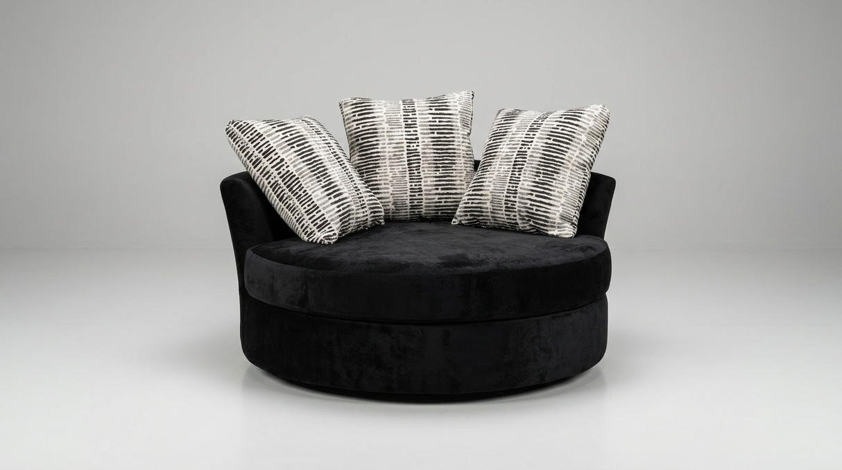 Midnight Swivel Black Chair