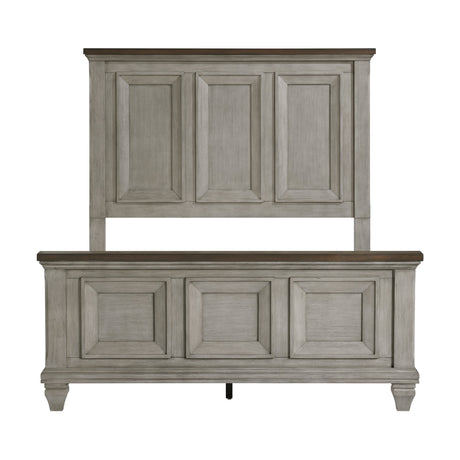 Renton Antique Gray King Panel Bed by Homelegance at Eve Furniture