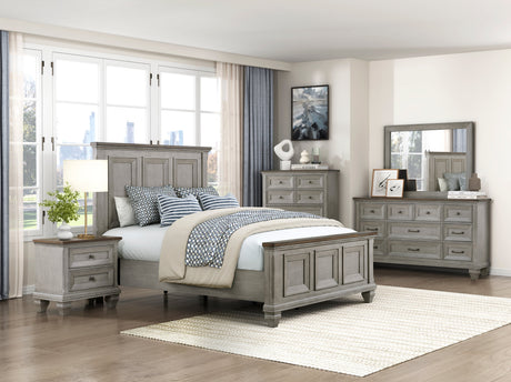 Renton Antique Gray King Panel Bed by Homelegance at Eve Furniture