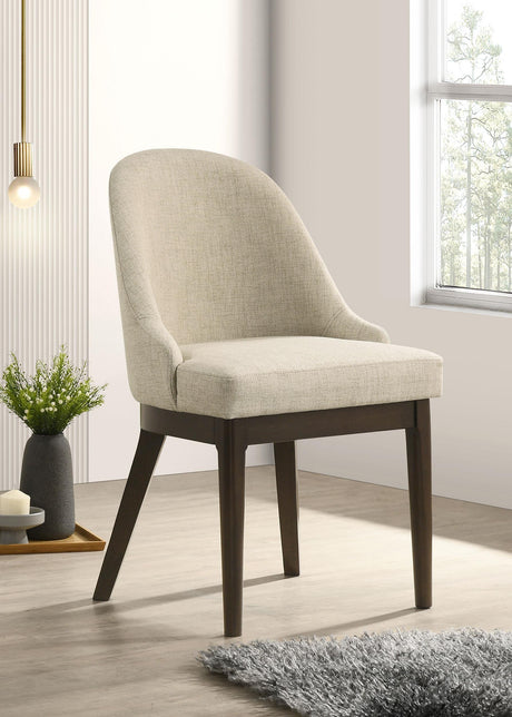 Reseda Oatmeal Upholstered Dining Side Chair, Set of 2 by Coaster at Eve Furniture