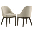 Reseda Oatmeal Upholstered Dining Side Chair, Set of 2 by Coaster at Eve Furniture