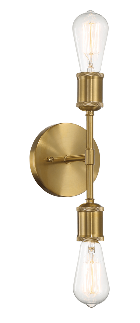 Reverie Double Lights Bathroom Wall Sconce over Mirror Bedroom Hallway Entryway 5"W × 10.75"H × 5"E by Ashcroft Imports at Eve Furniture