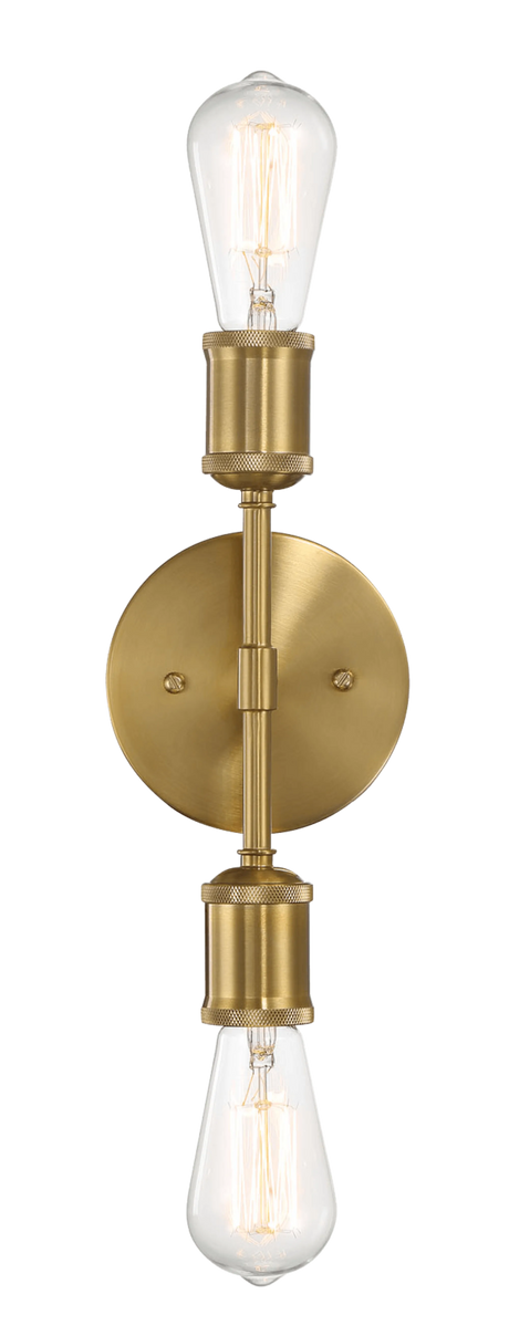 Reverie Double Lights Bathroom Wall Sconce over Mirror Bedroom Hallway Entryway 5"W × 10.75"H × 5"E by Ashcroft Furniture at Eve Furniture