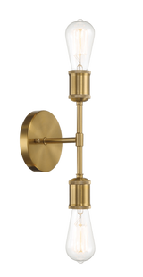 Reverie Double Lights Bathroom Wall Sconce over Mirror Bedroom Hallway Entryway 5"W × 10.75"H × 5"E by Ashcroft Imports at Eve Furniture