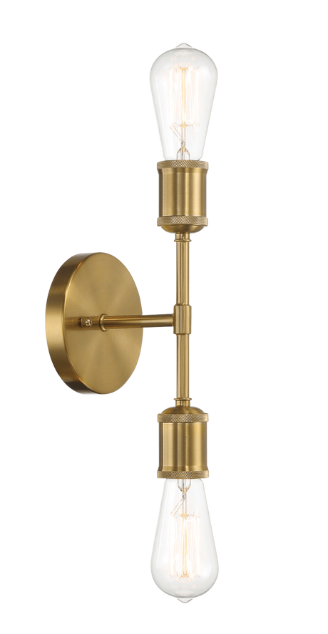 Reverie Double Lights Bathroom Wall Sconce over Mirror Bedroom Hallway Entryway 5"W × 10.75"H × 5"E by Ashcroft Imports at Eve Furniture