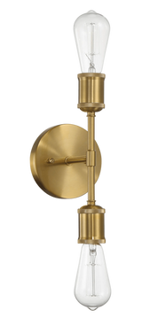 Reverie Double Lights Bathroom Wall Sconce over Mirror Bedroom Hallway Entryway 5"W × 10.75"H × 5"E by Ashcroft Furniture at Eve Furniture