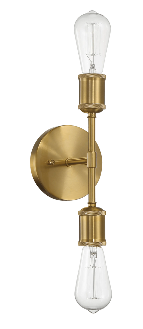 Reverie Double Lights Bathroom Wall Sconce over Mirror Bedroom Hallway Entryway 5"W × 10.75"H × 5"E by Ashcroft Furniture at Eve Furniture