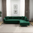 Mano L-Shaped Velvet Sectional Sofa In Green Right Facing by Ashcroft Imports at Eve Furniture