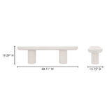 Rocca Cream Bench by Moe's Home at Eve Furniture