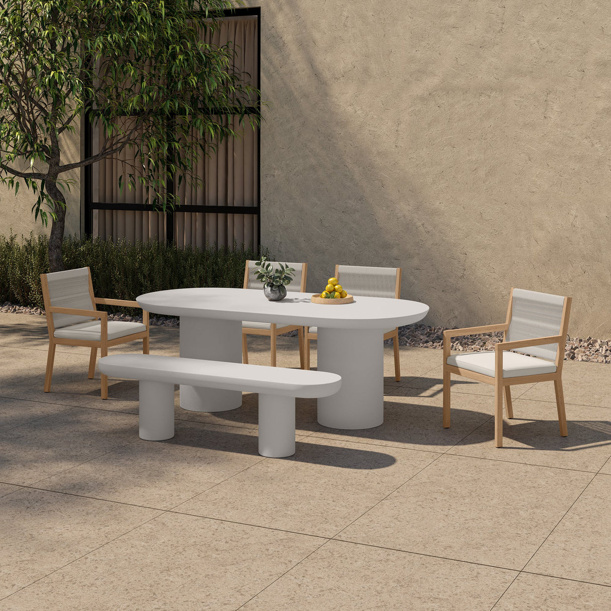 Rocca Cream Dining Table by Moe's Home at Eve Furniture